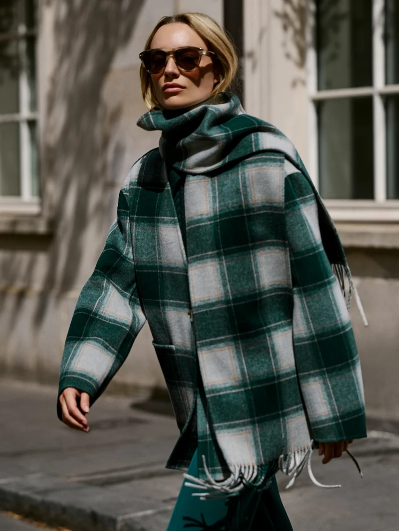 Alderton Check Scarf Coat