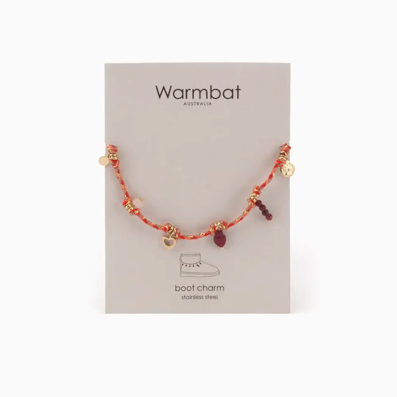 Boot Necklace Rope + Pendants Coral