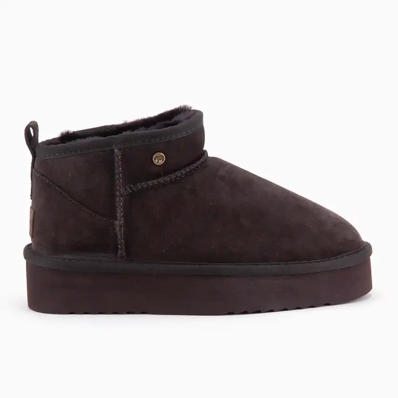 Durack Dames Suède Boot Plateau Choco
