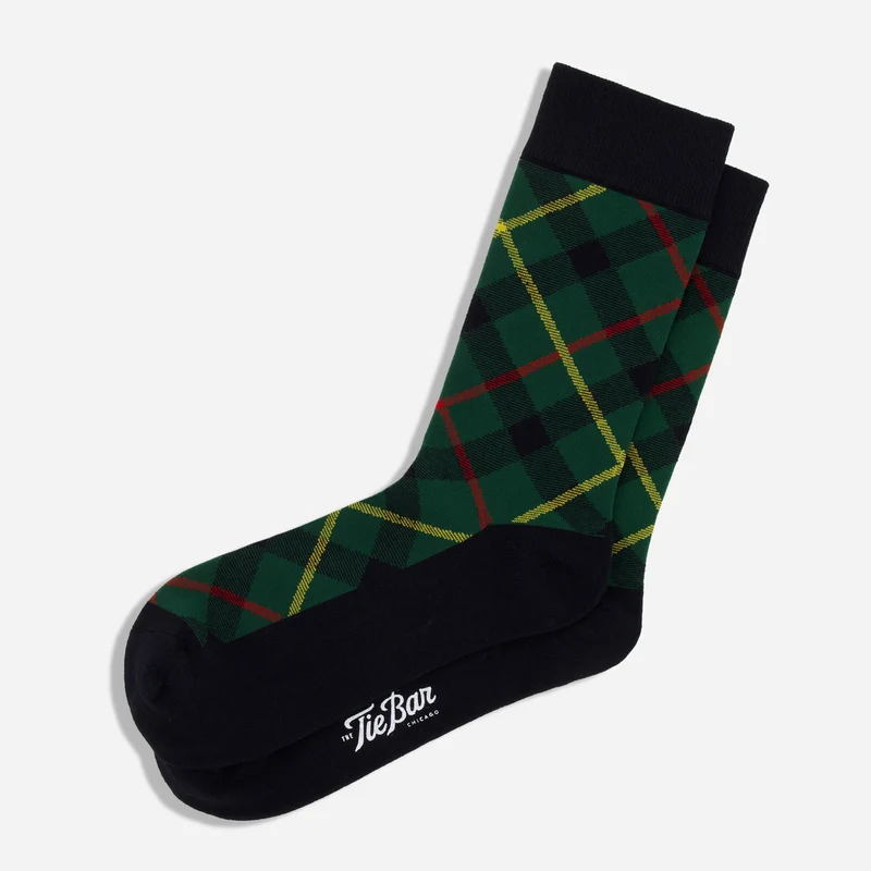 Alma Mater Heritage Gordon Plaid Hunter Green Socks