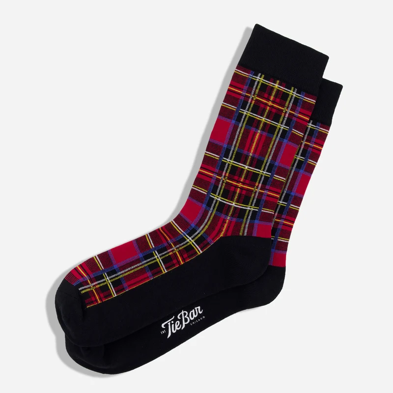 Alma Mater Heritage Stewart Plaid Red Socks