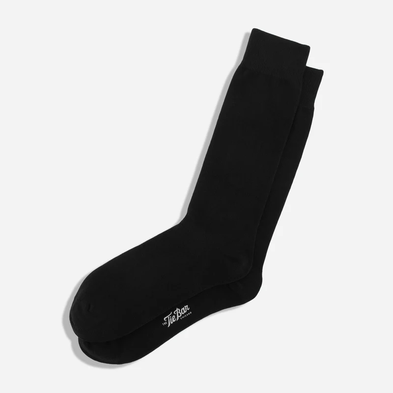 Solid Black Dress Socks