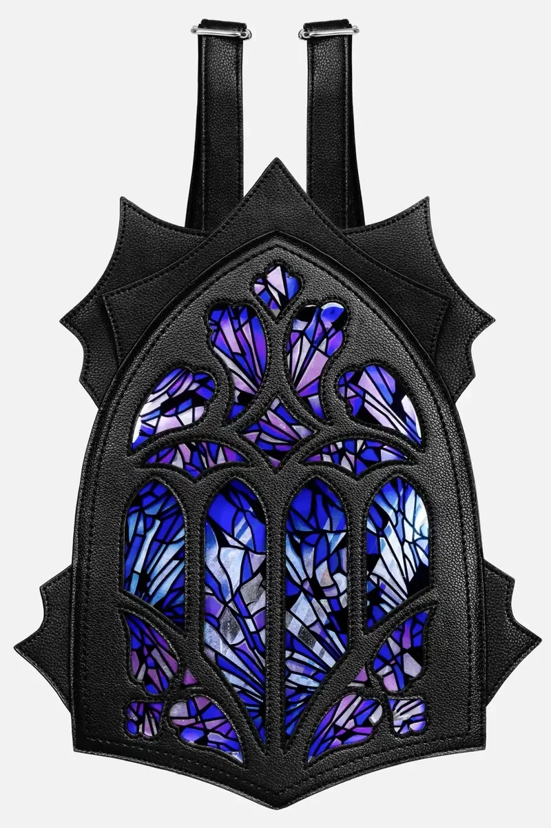 Fractured Light Backpack – Gothic Stained Glass Design with Broken Window Effect