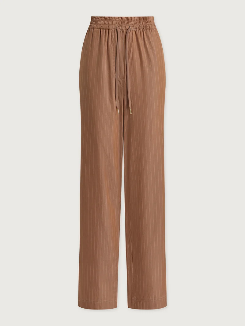 Light Cotton Stripe Straight Leg Pant