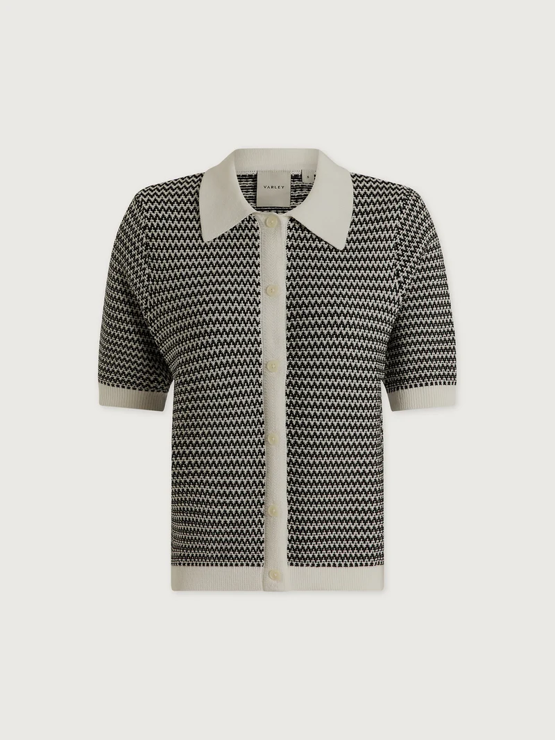 Gaelle Polo Knit Top