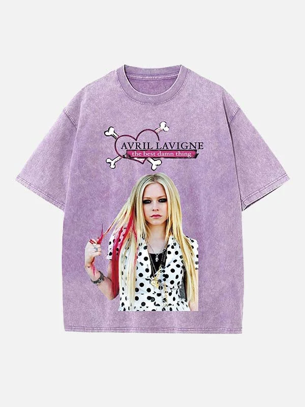 Goth icon print round neck t-shirt