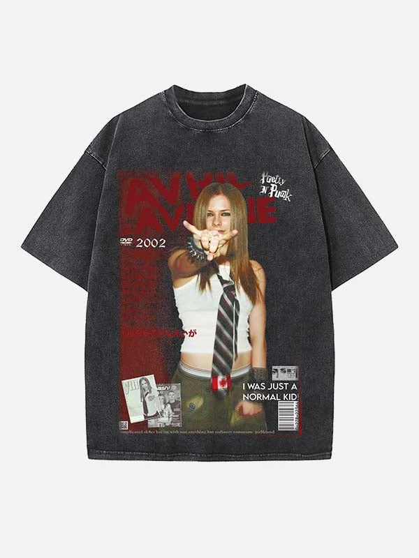 Goth icon print round neck t-shirt