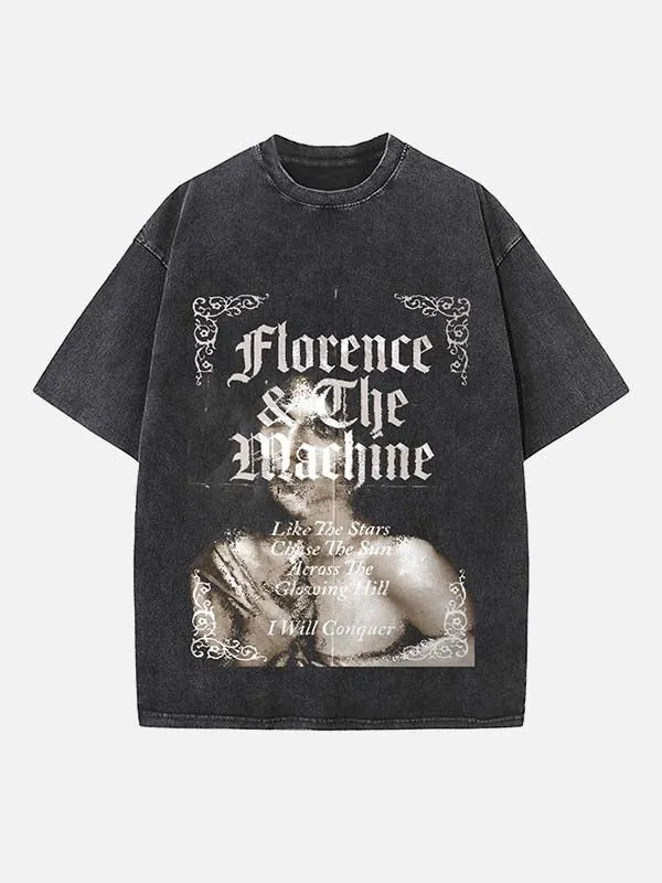 Ethereal Witch Pop Print T-shirt met ronde hals