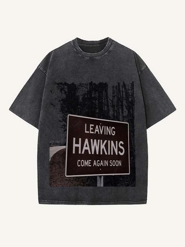 Goth sci-fi horror print round neck T-shirt