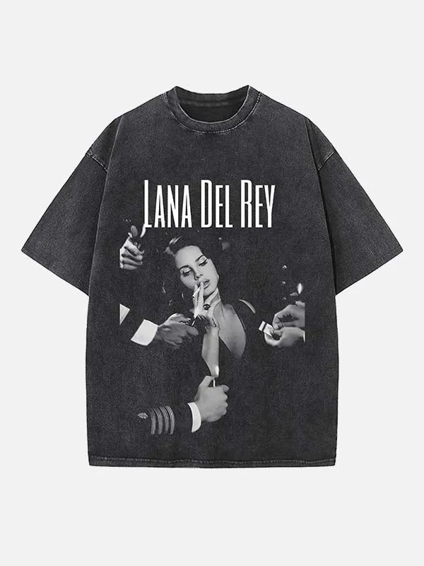 T-shirt met ronde hals en gothic Americana print