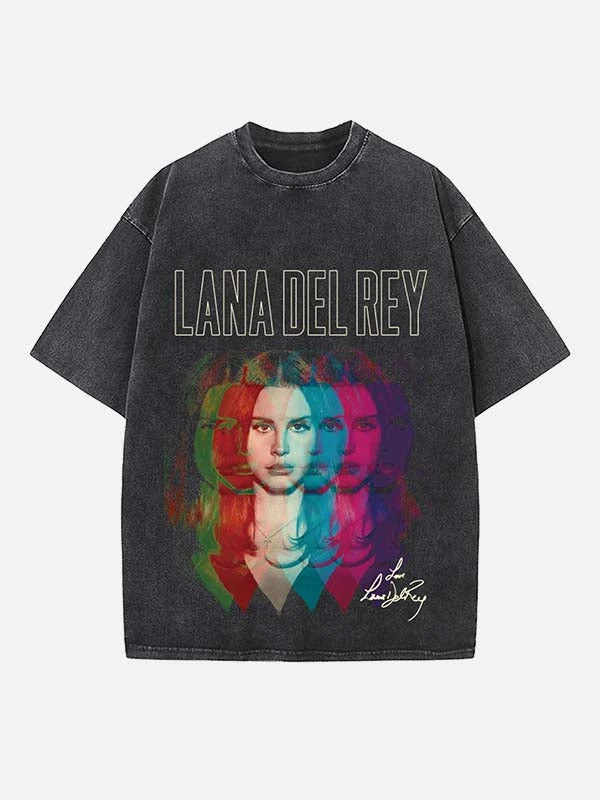 T-shirt met ronde hals en gothic Americana print