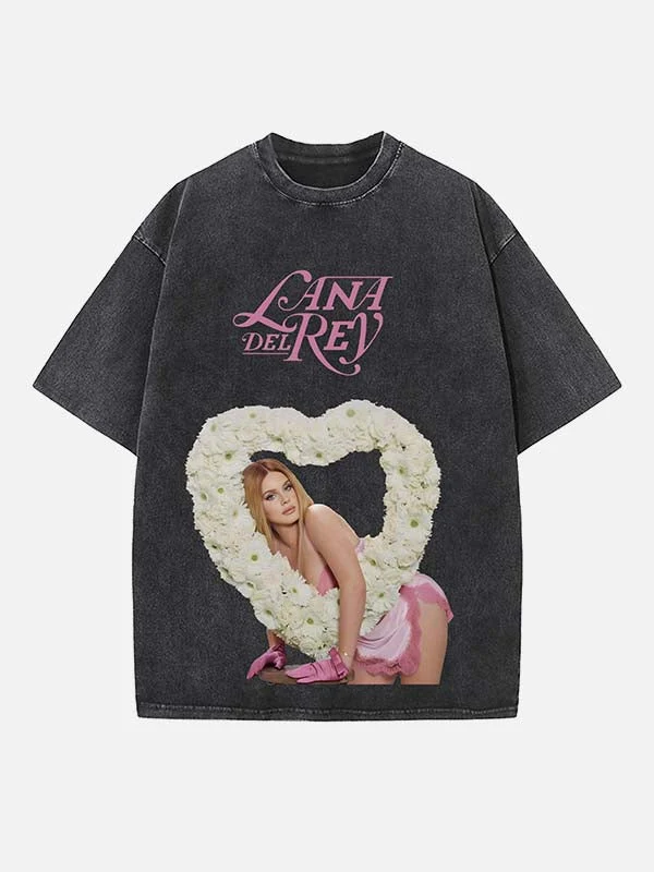 T-shirt met ronde hals en gothic Americana print