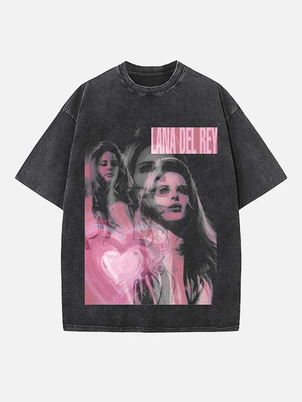 T-shirt met ronde hals en gothic Americana print