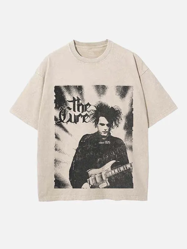 T-shirt met ronde hals en print van een gothic postpunk icoon