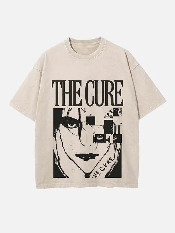 T-shirt met ronde hals en postpunk-iconenprint - Ontwerp 02