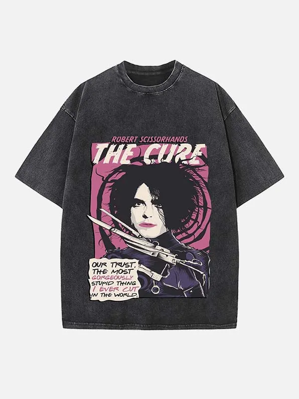 T-shirt met ronde hals en postpunk-iconenprint - Ontwerp 01