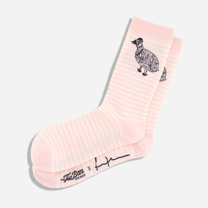 Brendan Fernandes x Tie Bar Pride Kuku Boc Boc Stripe Pink Dress Socks