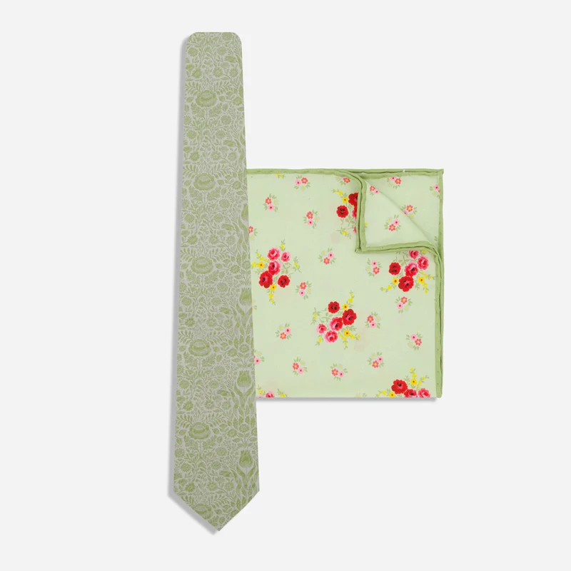 Laura Ashley Ashtead Damask Sage Green Tie Set