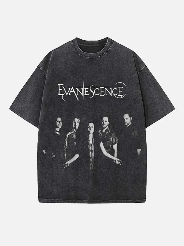 Goth Symphonic Print T-shirt met ronde hals