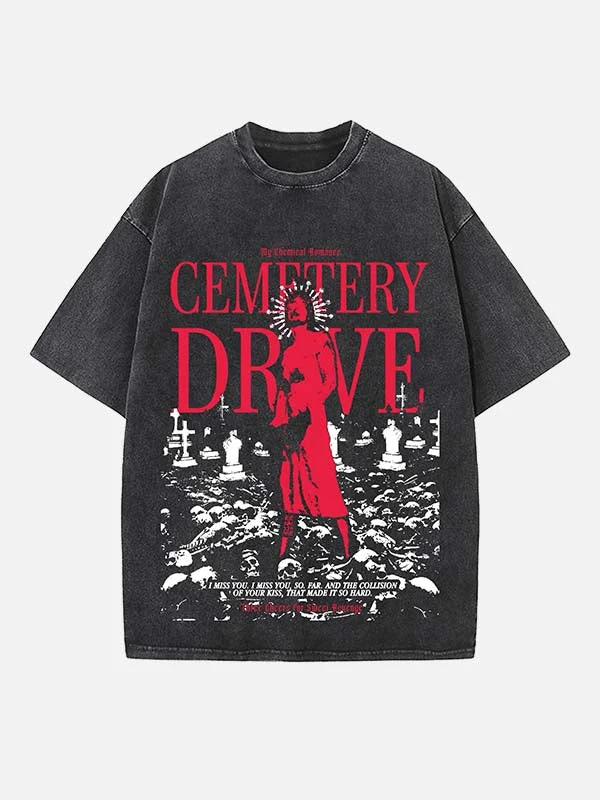 Emo Revival Print T-shirt met ronde hals - Ontwerp 05