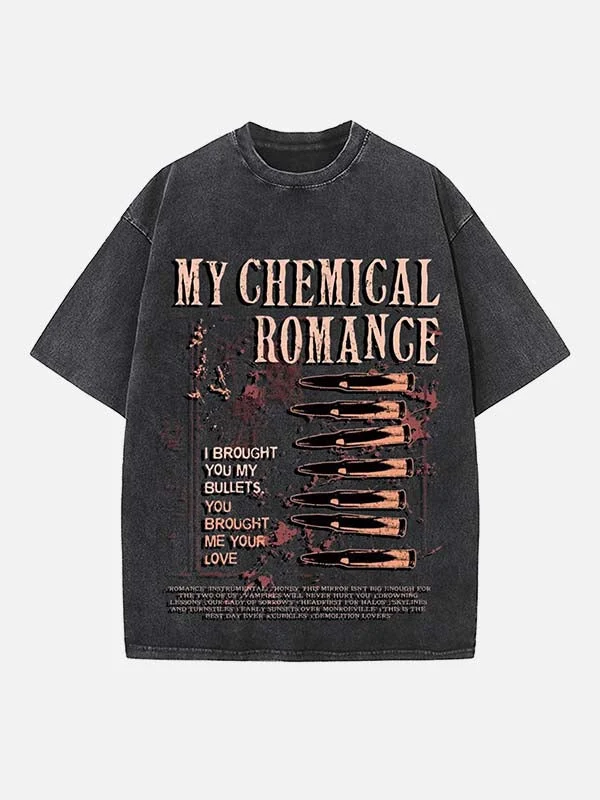 Emo Revival Print T-shirt met ronde hals - Ontwerp 01