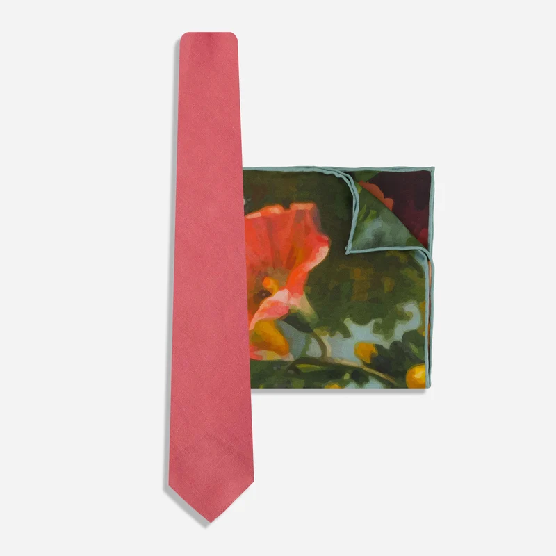 Kinzie French Linen Rose Tie Set