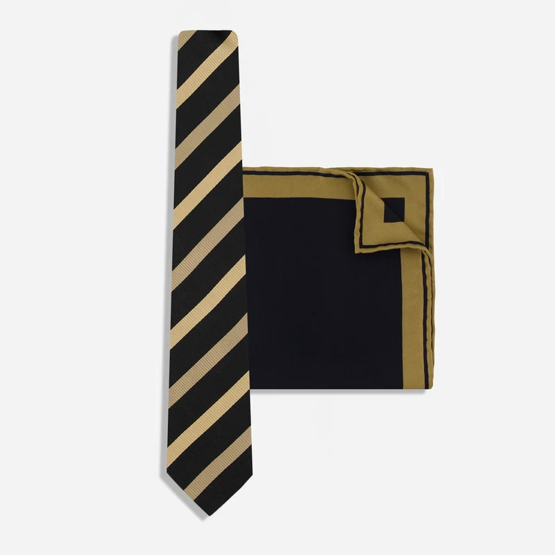 Alma Mater Heritage Anchor Down Stripe Vegas Gold Tie Set