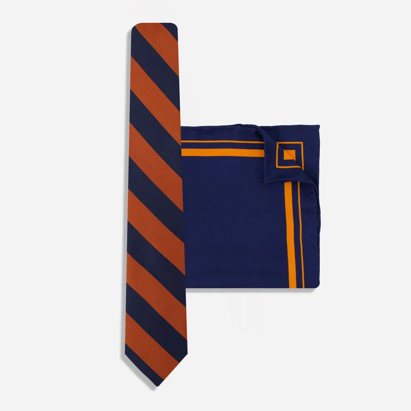 Alma Mater Heritage Stripe Orange Tie Set