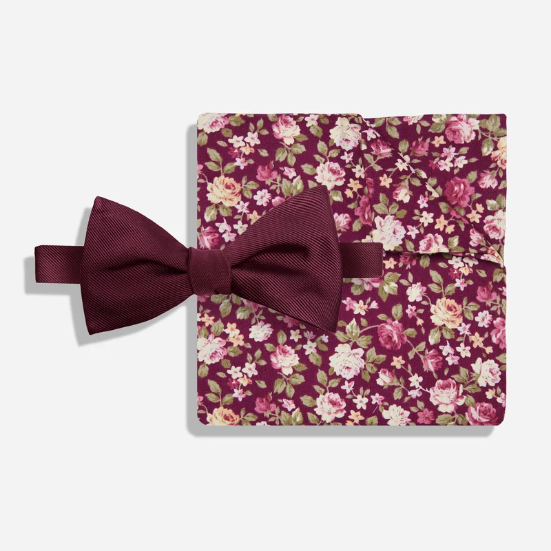Grosgrain Moody Florals Bow Tie Set