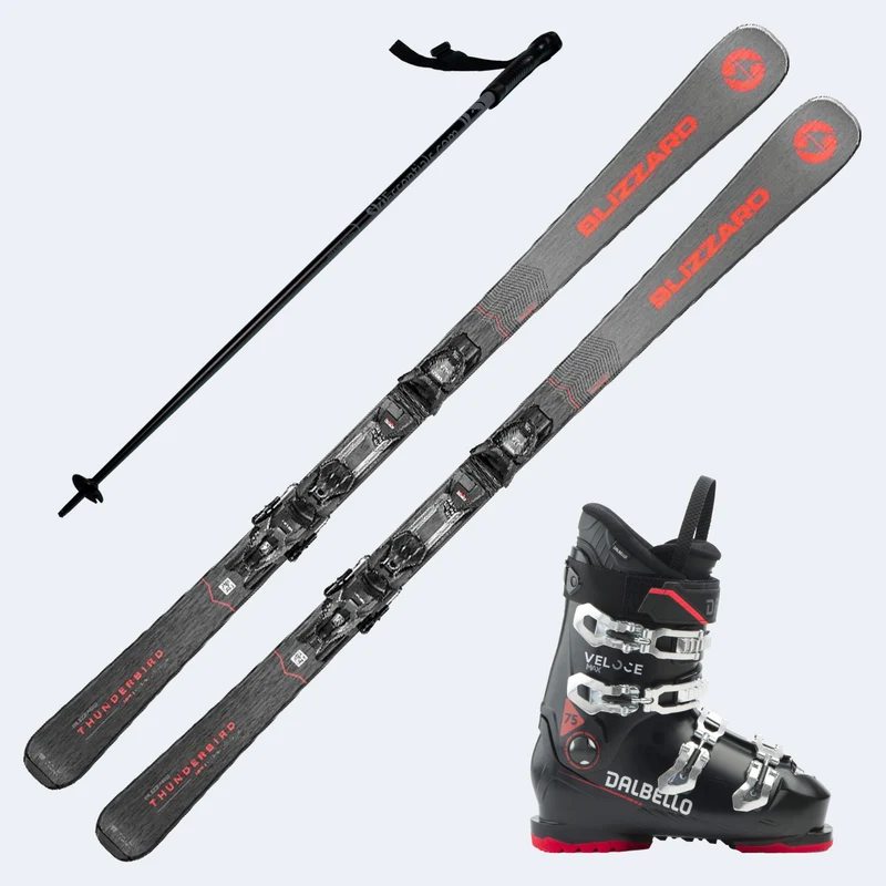 2025 Blizzard Thunderbird 72 SP Skis with Dalbello Veloce Max 75 Boots and Poles