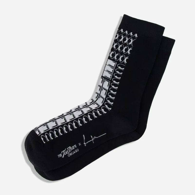Brendan Fernandes x The Tie Bar Pretty Studs Black Dress Socks