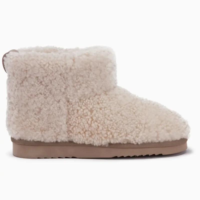 Wallaby Dames Boot Curly Wool Ecru