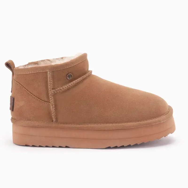Durack Dames Suède Plateau Camel