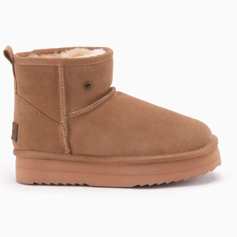 Wallaby Dames Suède Plateau Camel