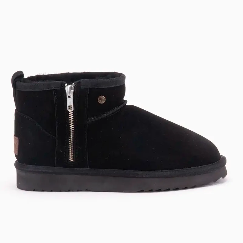 Durack Dames Suède Zipper Black