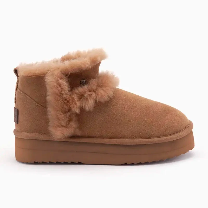 Durack Dames Suède Plateau Wool Camel