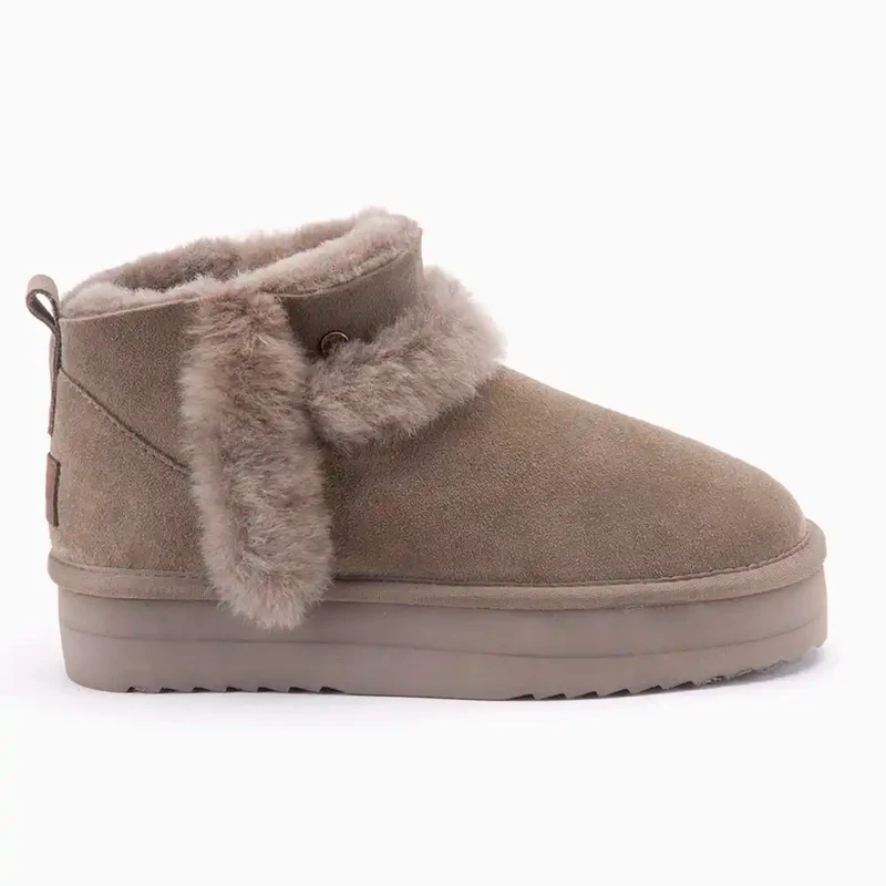 Durack Dames Suède Plateau Wool Moss