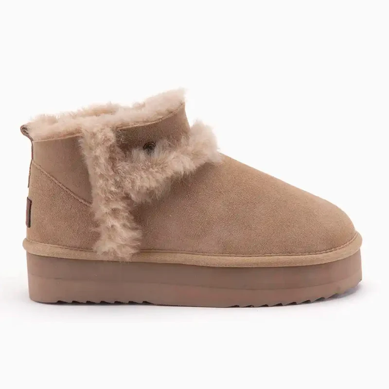 Durack Dames Suède Plateau Wool Stone