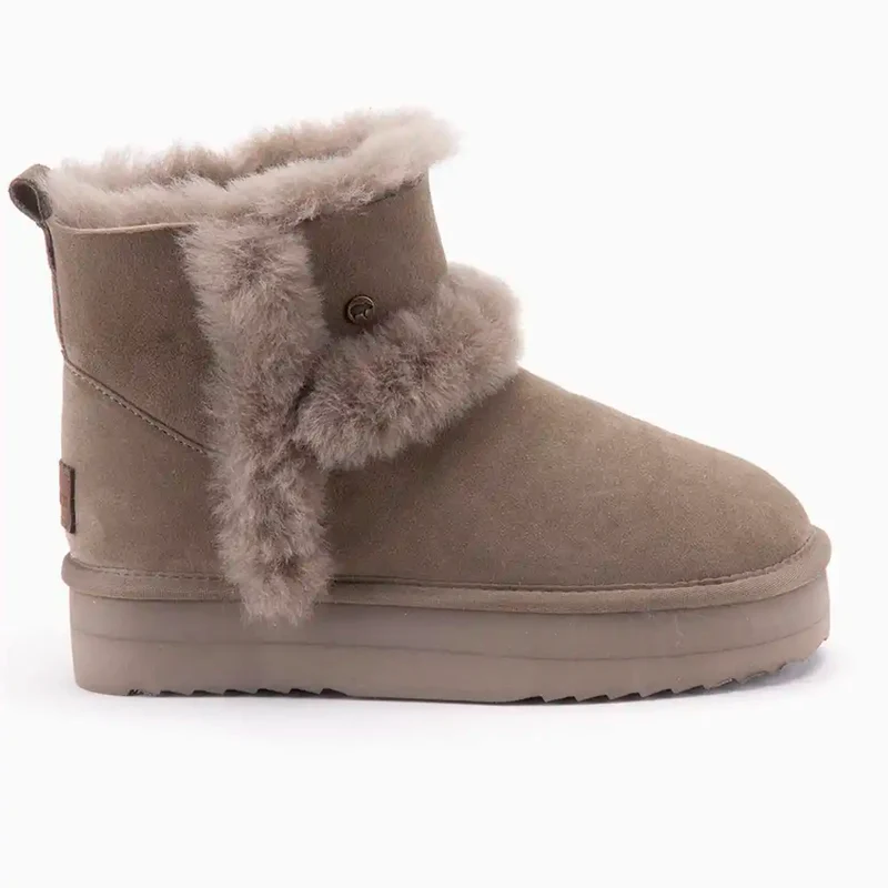 Wallaby Dames Suède Plateau Wool Moss