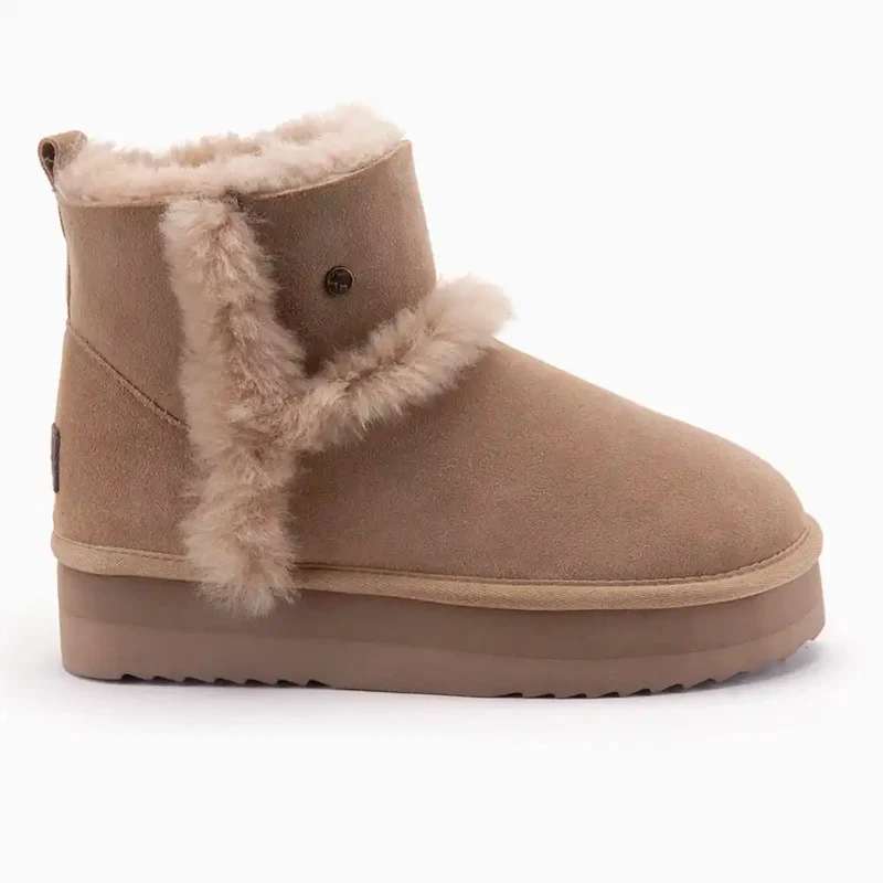 Wallaby Dames Suède Plateau Wool Stone