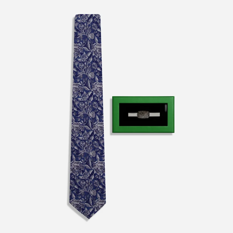 Nymphaea Navy Tie and Accessories Set