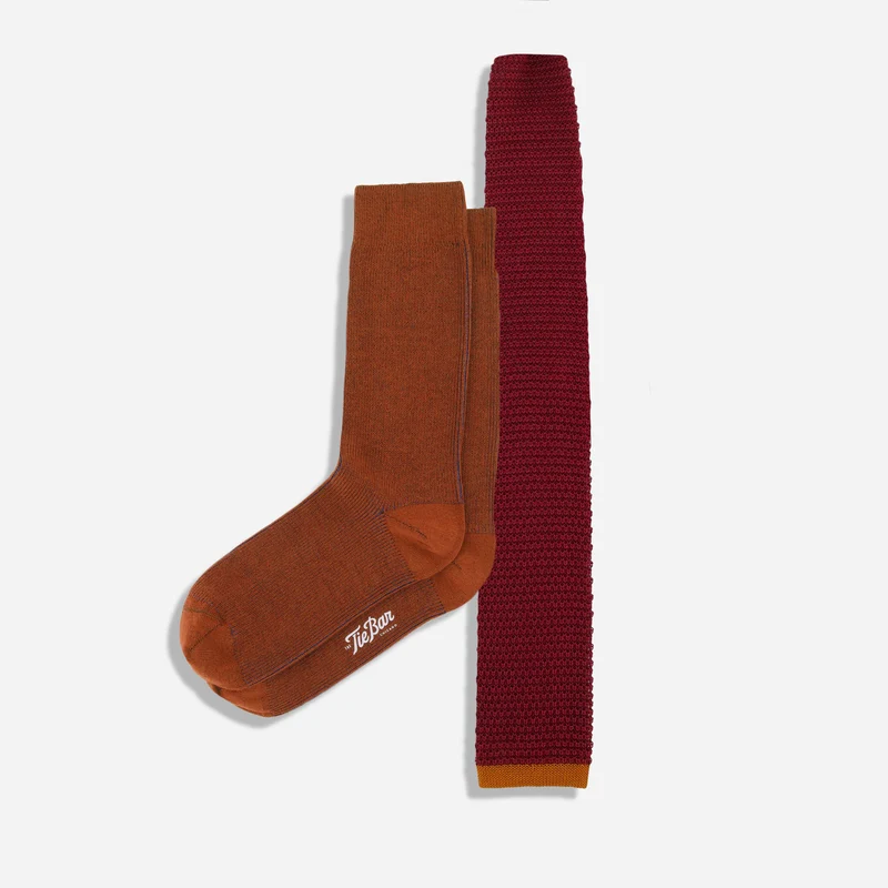 Tipped Knit Wine Tie Set