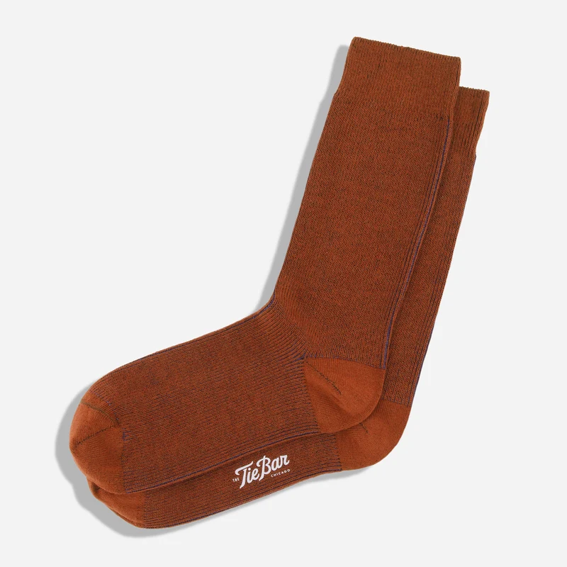 The Pima Rib Clay Brown Socks