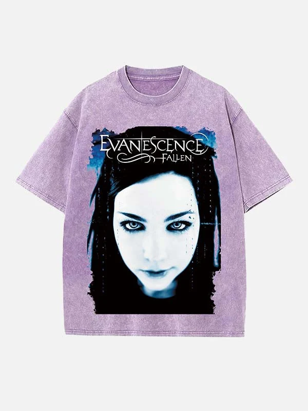 Goth symfonisch print T-shirt met ronde hals