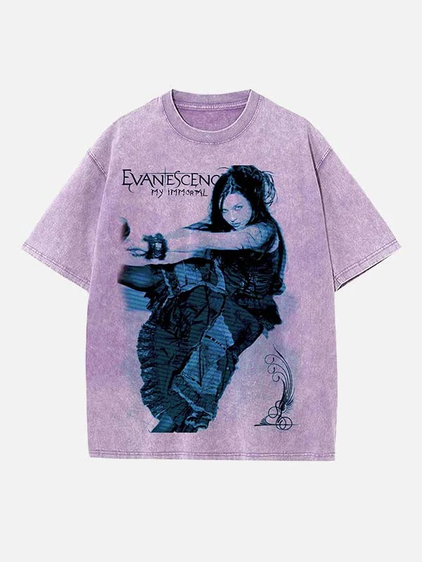 Goth Symphonic Print T-shirt met ronde hals