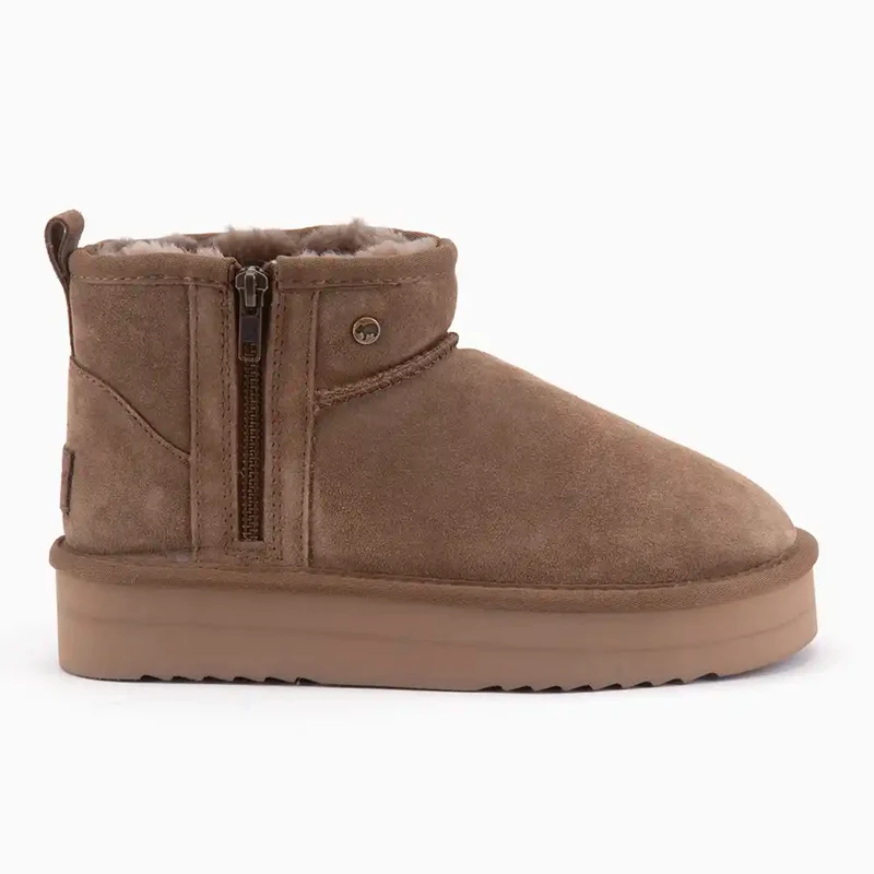 Durack Dames Suède Zipper Plateau Mud