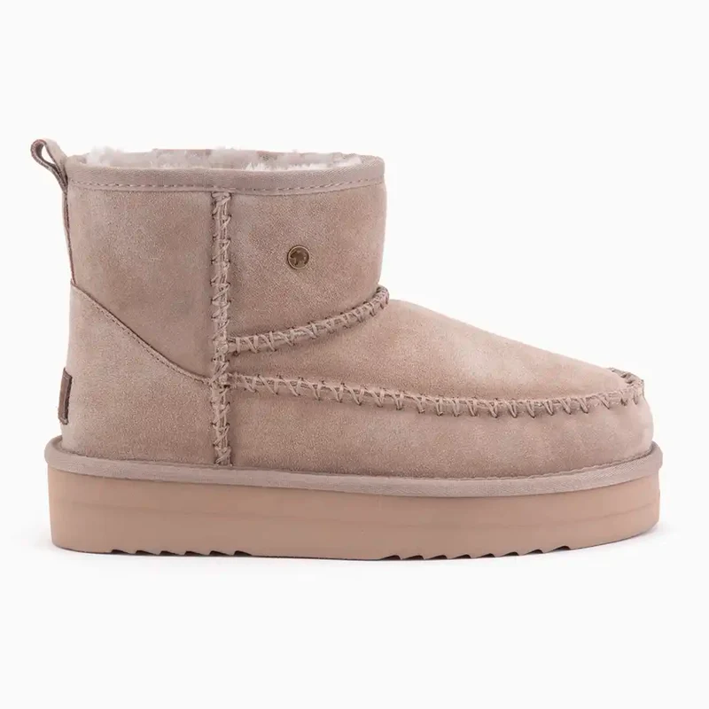 Wallaby Dames Suède Stitch Plateau Taupe