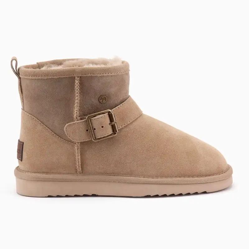 Wallaby Dames Suède Buckle Double Faced Stone