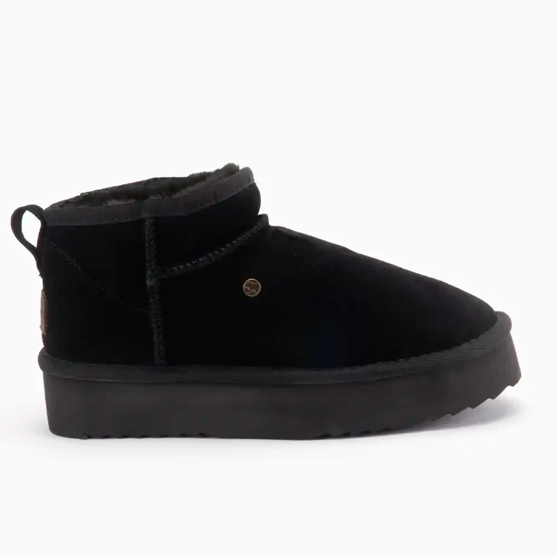 Durack Dames Suède Plateau Black/Black