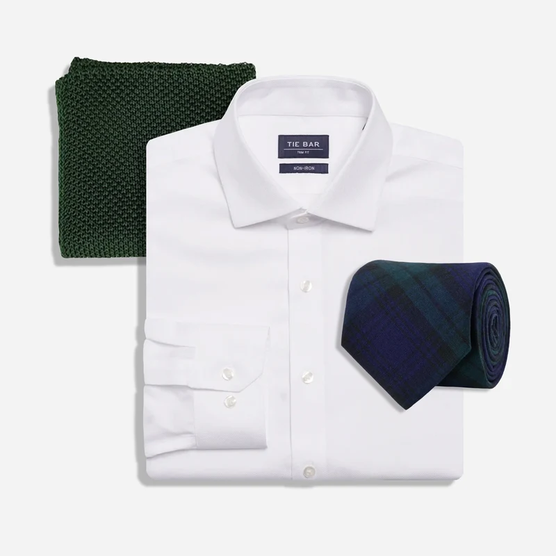 Blackwatch Knit Dress Shirt and Accessories Set